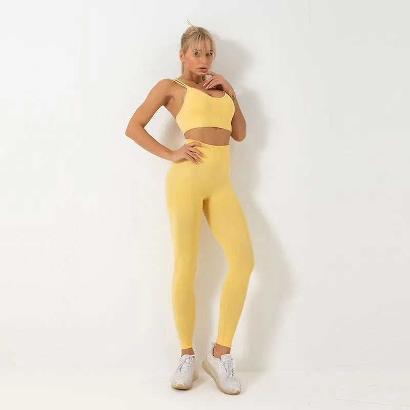 Hip Lift Yoga Pants Sports Bra Yoga Fitness Set - Bellarte Enchanté Hip Lift Yoga Pants Sports Bra Yoga Fitness Set